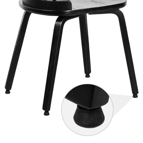 Black Wood Windsor Dining Chair Set, Farmhouse Spindle Back, Mid-Century Modern, Kitchen & Living Room