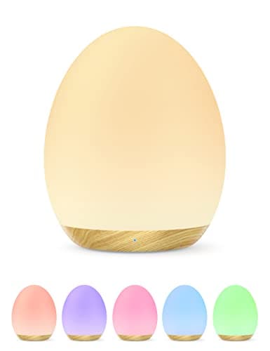 JolyWell Rechargeable Baby Night Light with Color Changing & Dimming, 100H Timer, Wood Grain