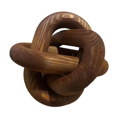 Boho Wooden Knot Chain Link Decor for Coffee Table Entryway — Pumpkin