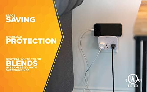 Surge Protector for Home and Office Use with 3 Outlets and 1000J Protection