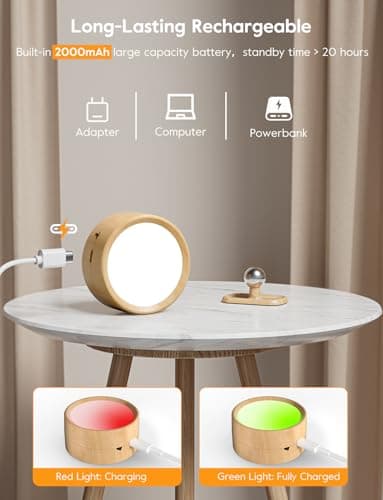 Brightown 2 Pack USB Rechargeable LED Magnetic Wall Sconce with Remote and Dimming