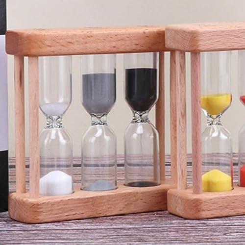 Light Brown Wooden Sand Glass Hourglass Timer Clock Home Decor Kitchen Tools