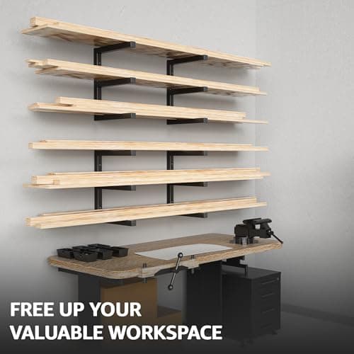 YYR Heavy Duty Wood Organizer, Black - 1200 LBS Capacity, 6-Level Shelf