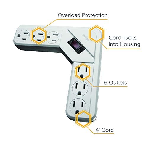 Compact L-Shaped Power Strip for Home Use