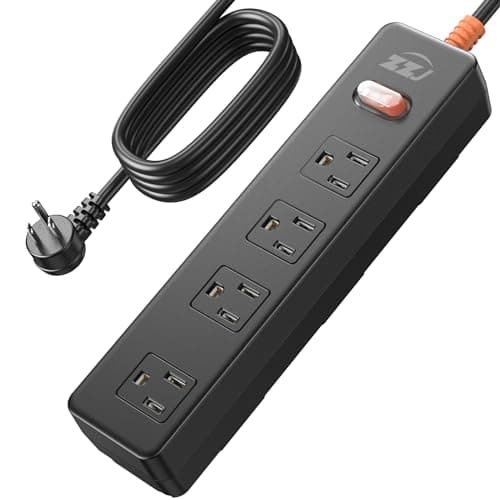 Weatherproof Outdoor Power Strip, 1875W 7-in-1 Surge Protector 10FT Cable — Black