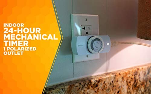 Compact 24-Hour Mechanical Timer for Indoor Use; 1 Polarized Outlet