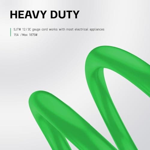 EP 6 Ft Outdoor Extension Cord, Heavy Duty Waterproof Cable, 3 Prong Grounded, Lighted Endpoint, for Lawn & Garden Appli