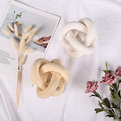 Boho Wooden Knot Chain Link Decor for Coffee Table Entryway
