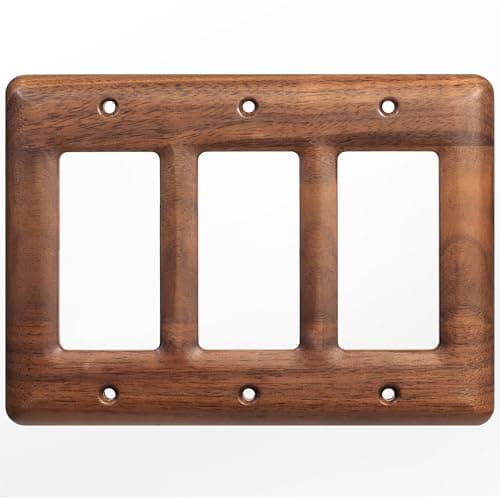 Stylish North American Walnut Switchplates for Modern Décor — Triple Toggle