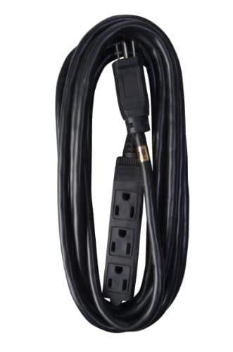 Woods 15-Foot SJTW Trinector Black Vinyl Extension Cord (35227408)