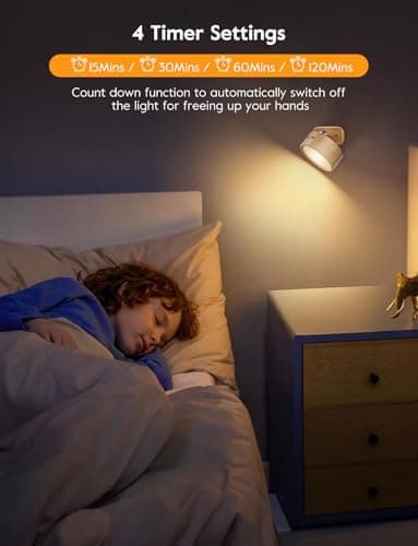 Brightown 2 Pack USB Rechargeable LED Magnetic Wall Sconce with Remote and Dimming