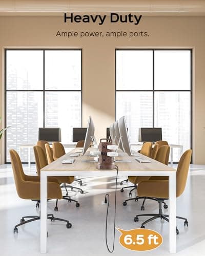 JACKYLED Power Strip Tower Surge Protector 6.5ft Extension 6 USB 12 AC Outlets Home Office Desktop