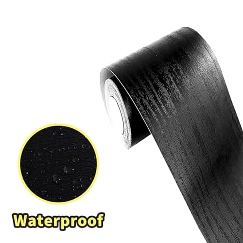 10M Black Wood Grain Waterproof Bathroom Tile Sticker Wallpaper