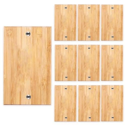 Solid Bamboo Single Toggle Light Switch Plate, 4.5" x 2.76" Home Decor — 9-10PC-Single Toggle Blank