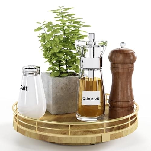 Farmhouse Oak 9" Lazy Susan Organizer for Cabinet & Storage — Natural Oak