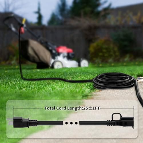 huanchain 16/3 Gauge 25 ft Black Outdoor Extension Cord, Waterproof, 16AWG SJTW, 13A 1625W, ETL Listed