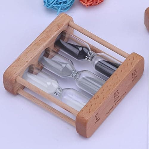 Light Brown Wooden Sand Glass Hourglass Timer Clock Home Decor Kitchen Tools