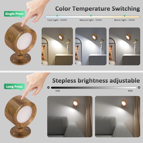 Rechargeable 3-Pc LED Wall Sconces with Remote Control & Dimming