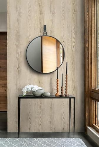 GloryTik Light Brown Wood Grain Peel and Stick Wallpaper