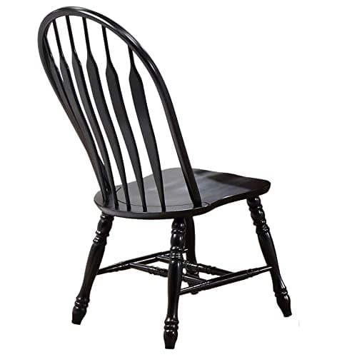 Sunset Trading Antiqued Black Cherry Distressed Windsor Side Chairs, Set of 2