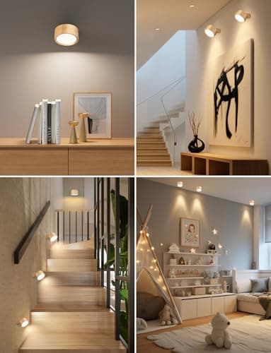Brightown 2 Pack USB Rechargeable LED Magnetic Wall Sconce with Remote and Dimming