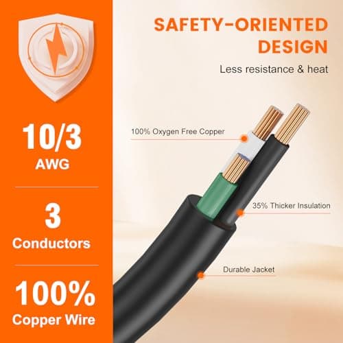 30-50 Amp RV Overload Protector Adapter, NEMA TT-30P to NEMA 14-50R Cord with LED Indicator, ETL Listed