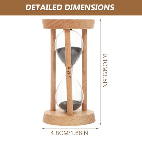 BESTonZON 5 Minute Hourglass Timer Wood Sand Clock Cooking Alarm