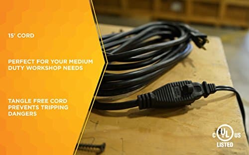 15 ft Black Extension Cord for Outdoors