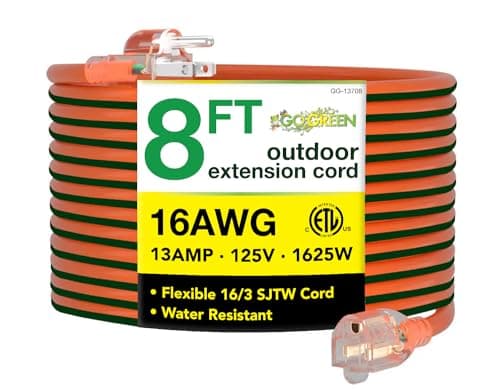 Go Green Power Inc. 50-Foot Heavy-Duty Weatherproof Outdoor Extension Cord - GG-13750 — Orange
