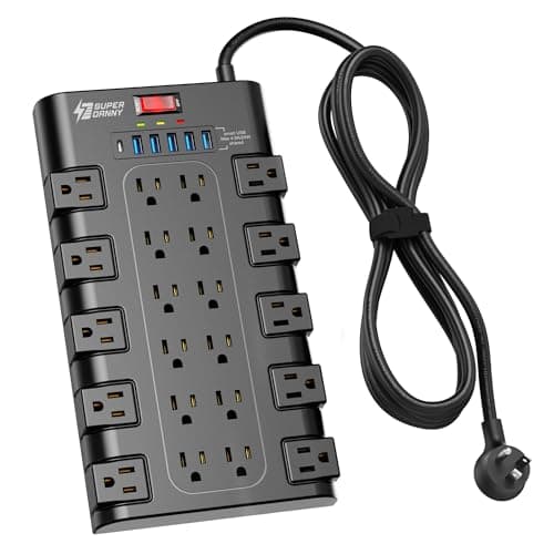Superdanny Power Strip 22 AC + 6 USB, 1875W, Black — Black