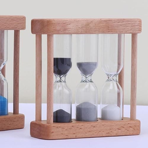 Light Brown Wooden Sand Glass Hourglass Timer Clock Home Decor Kitchen Tools