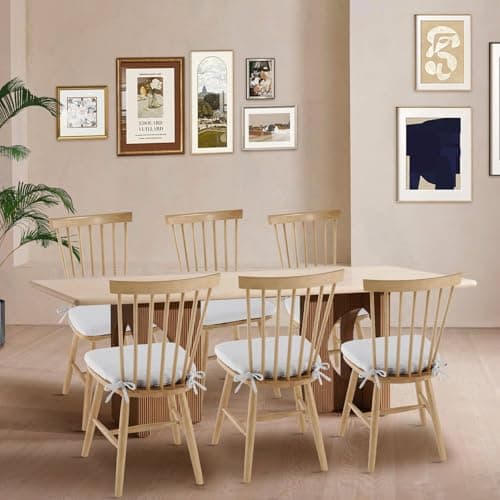 COLAMY Windsor Dining Chairs Set of 4, Black — Natural