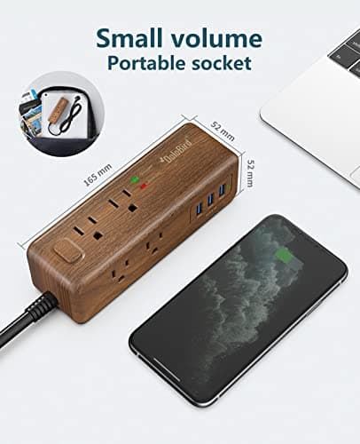 Surge Protector Power Strip 8 Outlets 3 USB 3ft Cord Circuit Breaker Home Office Dorm