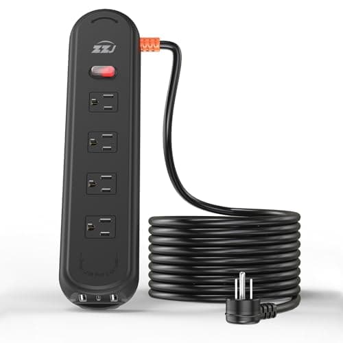 Weatherproof Outdoor Power Strip, 1875W 7-in-1 Surge Protector 10FT Cable