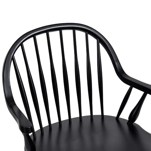 DUHOME Black Windsor Dining Chair Set of 2 with Arms