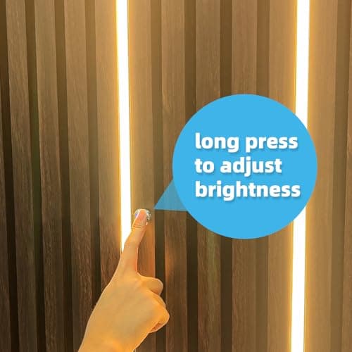 6pcs Self-adhesive White LED Light Kit for Wood Slat Walls & Home Decor