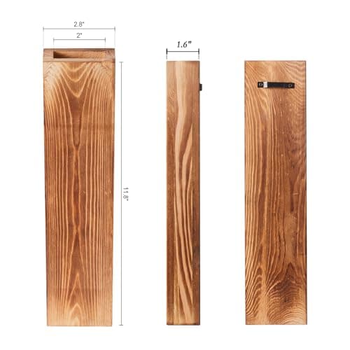 3-Pack Slim Wood Wall Planters for Artificial Plants & Dried Flowers