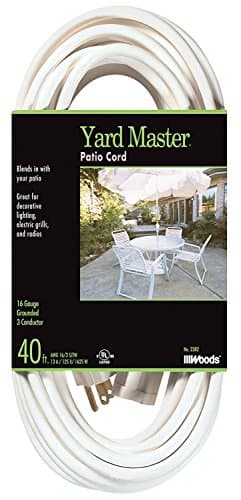 Yard Master Deck Extension Cord, 40 ft, Beige — White