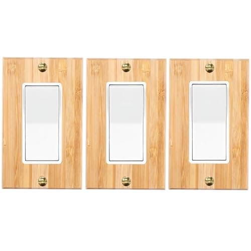 Bamboo Solid Wood Light Switch Plate Decorative Cover — 3PC-Wood Wall Plate 2