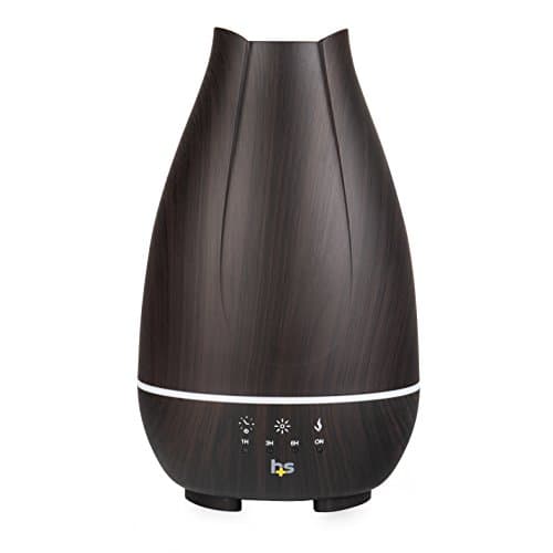 HealthSmart Cool Mist Humidifier & Aromatherapy Diffuser, 150ML Tank, Wood Grain Brown — Brown
