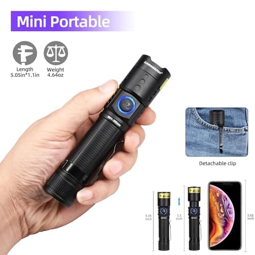 DARKBEAM Rechargeable 395 NM UV Flashlight, Waterproof for Leak Detection & UV Resin Curing