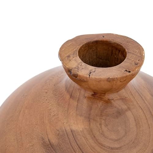 Paulownia Wood Vase with Walnut Finish