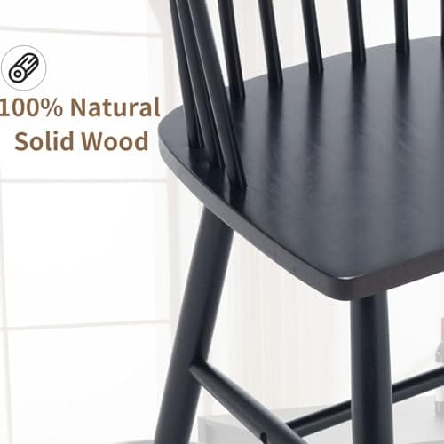 Black Windsor Spindle Back Dining Chair Set Kitchen Arm Chairs