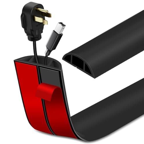 Smoked Brown Wood Floor Cord Cover 0.47"x0.27" (3.3Ft) Cable Hider — Black