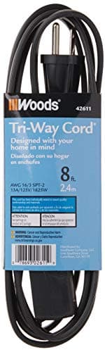 Compact 8-Foot Indoor Extension Cord with 3 Outlets for Home Use