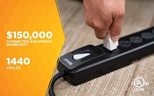 Surge Protector With Safety Overload Feature for 1440J Protection
