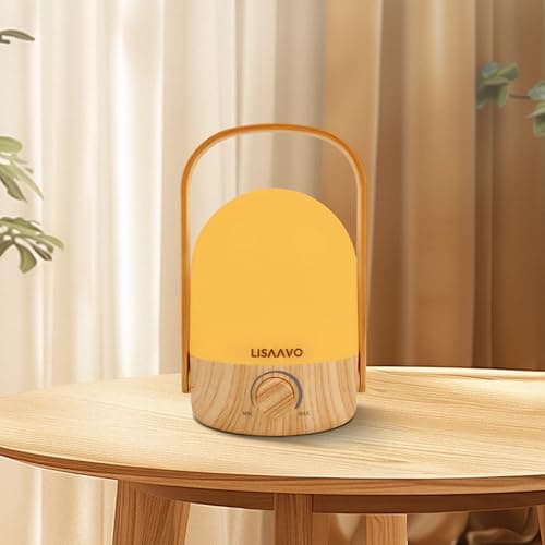 Wooden Portable Cordless Rechargeable Bedside Lamp for Nightstand