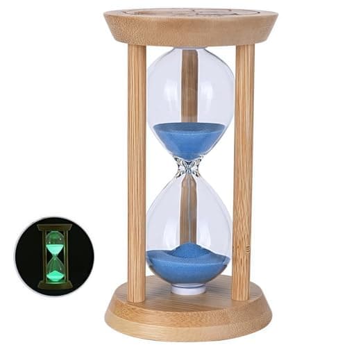 Bamboo 1 Minute Mini Sand Timer for Toothbrushing & Games（Blue）