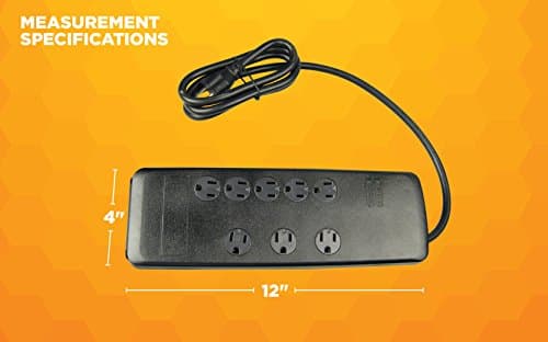 Surge Protector for Home/Office with Safety Overload Protection, 8 Outlets, 3540J, 6 Ft Cord, Black