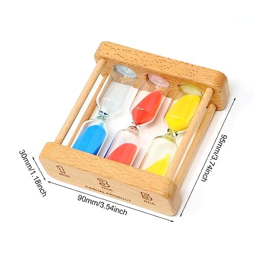 Honbay 1-3-5 Minute Sand Timer Wood Frame Small Table Decor for Home Office Classroom